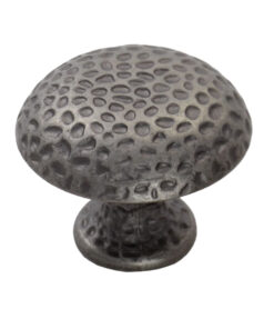 Fingertip Hammered Finish Cupboard Knob, Antique Steel