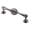 Fingertip Reeded Pull Handle (128mm C/C), Black Nickel