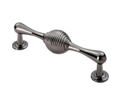 Fingertip Reeded Pull Handle (128mm C/C), Black Nickel