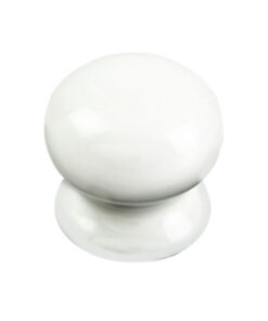 Fingertip Porcelain Cupboard Knob, Plain White
