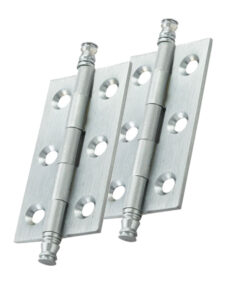 Fingertip Cabinet Hinges With Finial (64mm x 35mm), Satin Chrome (sold in pairs)