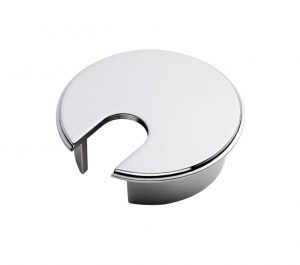 Desk Cable Tidy Heavy Pattern - Polished Chrome