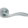 Manital Giava Door Handles On Round Rose, Satin Chrome (sold in pairs)