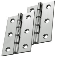 3 Inch Double Washered Hinges, Polished Chrome (sold in pairs)