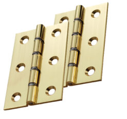 3 Inch Double Washered Hinges, Polished Brass  (sold in pairs)
