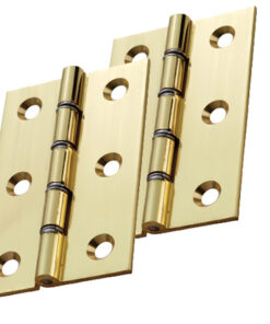 3 Inch Double Washered Hinges, Polished Brass  (sold in pairs)