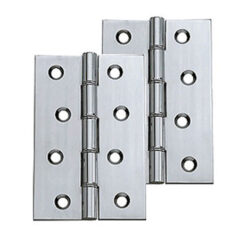 4 Inch Double Washered Hinges, Polished Chrome  (sold in pairs)