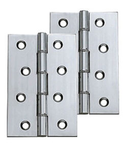 4 Inch Double Washered Hinges, Polished Chrome  (sold in pairs)