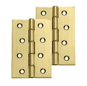 4 Inch Double Washered Hinges, Polished Brass (sold in pairs)
