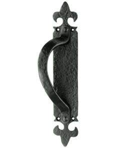 Ludlow Foundries Offset Pull Handle On Backplate (Left OR Right Hand), Black Antique