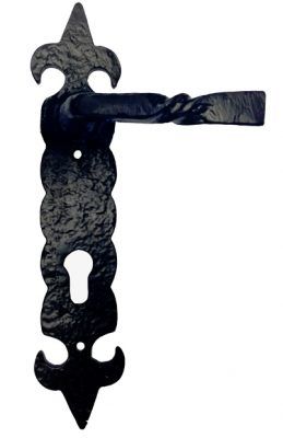 Ludlow Foundries Fleur De Lys Levers, Black Antique Door Handles (Unsprung) (sold in pairs)