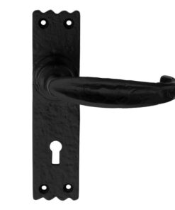 Ludlow Foundries Slimline V Door Handles On Backplate, Black Antique (sold in pairs)