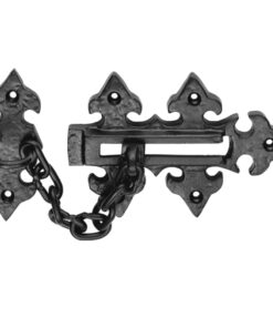 Ludlow Foundries Fleur De Lys Door Chain, Black Antique