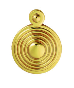 Queen Anne Reeded Covered Standard Profile Escutcheons, Polished Brass