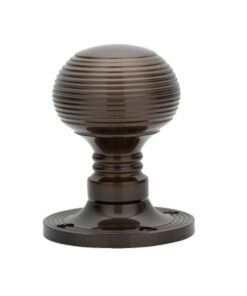 Manital Queen Anne Mortice Door Knob, Dark Bronze  (sold in pairs)
