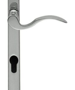 Scroll Narrow Plate, 92mm C/C, Euro Lock, Polished Chrome Door Handles (sold in pairs)