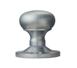 Manital Victorian Mushroom 64mm Diameter Base Unsprung Mortice Door Knob (Face Fixed), Satin Chrome  (sold in pairs)