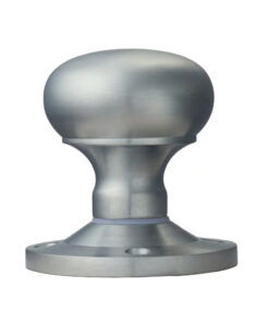Manital Victorian Mushroom 64mm Diameter Base Unsprung Mortice Door Knob (Face Fixed), Satin Chrome  (sold in pairs)