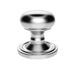 Manital Victorian Mushroom Unsprung Mortice Door Knob (Concealed Fixed), Satin Chrome  (sold in pairs)