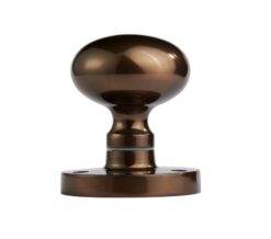 Manital Victorian Mushroom Solid Half Sprung Mortice Door Knob (Face Fixed), Dark Bronze  (sold in pairs)
