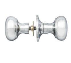 Manital Victorian Small Mushroom 56mm Diameter Base Rim Door Knobs, Polished Chrome  (sold in pairs)