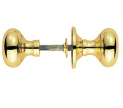 Manital Victorian Small Mushroom 56mm Diameter Base Rim Door Knobs, Polished Brass  (sold in pairs)