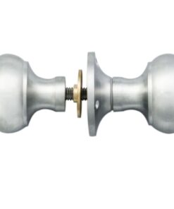 Manital Victorian Small Mushroom 56mm Diameter Base Rim Door Knobs, Satin Chrome  (sold in pairs)