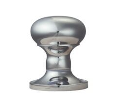 Manital Victorian Mushroom 56mm Diameter Base Unsprung Mortice Door Knob (Face Fixed), Polished Chrome  (sold in pairs)