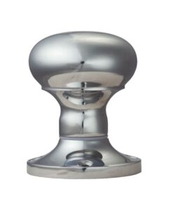 Manital Victorian Mushroom 56mm Diameter Base Unsprung Mortice Door Knob (Face Fixed), Polished Chrome  (sold in pairs)