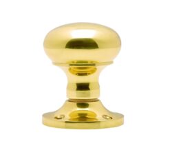 Manital Victorian Mushroom 56mm Diameter Base Unsprung Mortice Door Knob (Face Fixed) - Polished Brass (sold in pairs)