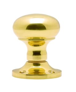 Manital Victorian Mushroom 56mm Diameter Base Unsprung Mortice Door Knob (Face Fixed) - Polished Brass (sold in pairs)