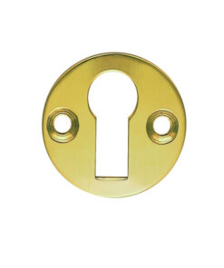 Round Flat Standard Profile Escutcheon (31mm Diameter), Polished Brass