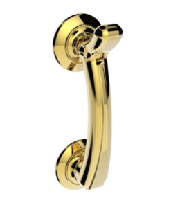 Door Knocker On Rose, Polished Brass