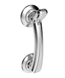 Door Knocker On Rose, Satin Chrome