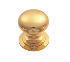 Fingertip Victorian Cupboard Knob (25mm, 32mm, 38mm, 42mm OR 50mm), Polished Brass