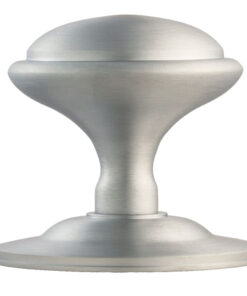 Round Centre Door Knob, Satin Chrome