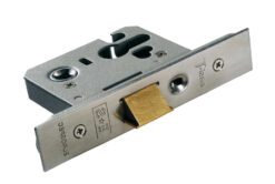 Eurospec Easi-T Euro Profile Cylinder Night Latch Case (2.5 OR 3 Inch), Satin Stainless Steel