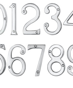 Face Fix Door Numerals (0-9), Polished Chrome