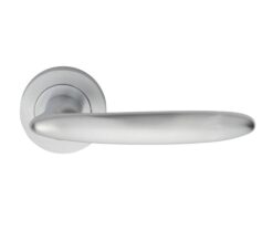 Manital Nirvana Door Handles On Round Rose, Satin Chrome (sold in pairs)