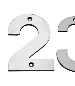 Eurospec 50mm Screw Fix Numerals (0 - 9), Polished Stainless Steel OR Satin Stainless Steel