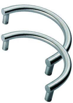 Eurospec Semi Circular Pull Handles (350mm) With Back to Back Fixings - Satin Stainless Steel (sold in pairs)