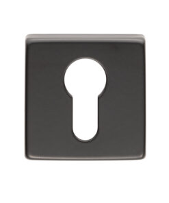 Manital Euro Profile Escutcheon On Square Rose, Black Finish  (Sold In Singles)