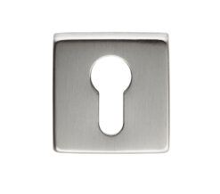 Manital Euro Profile Escutcheon On Square Rose, Satin Chrome  (Sold In Singles)