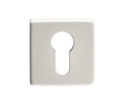 Manital Euro Profile Escutcheon On Square Rose, White Finish  (Sold In Singles)