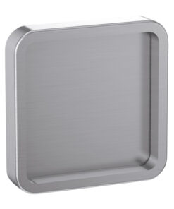 Quattro Square Flush Pull For Sliding Doors (58mm x 58mm), Aluminium Stainless Steel Effect