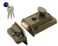 Eurospec Traditional Rim Cylinder Nightlatches (60mm Back Set), Electro Brass Or Green