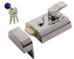Eurospec Deadlocking Rim Cylinder Nightlatches (40mm Back Set), Electro Brass, Polished Chrome OR Satin Chrome