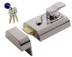 Eurospec Deadlocking Rim Cylinder Nightlatches (60mm Back Set), Electro Brass, Polished Chrome OR Satin Chrome