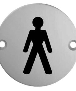 Eurospec Male Symbol Sign, Polished Stainless Steel OR Satin Stainless Steel Finish