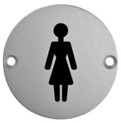 Eurospec Female Symbol Sign, Polished Stainless Steel OR Satin Stainless Steel Finish